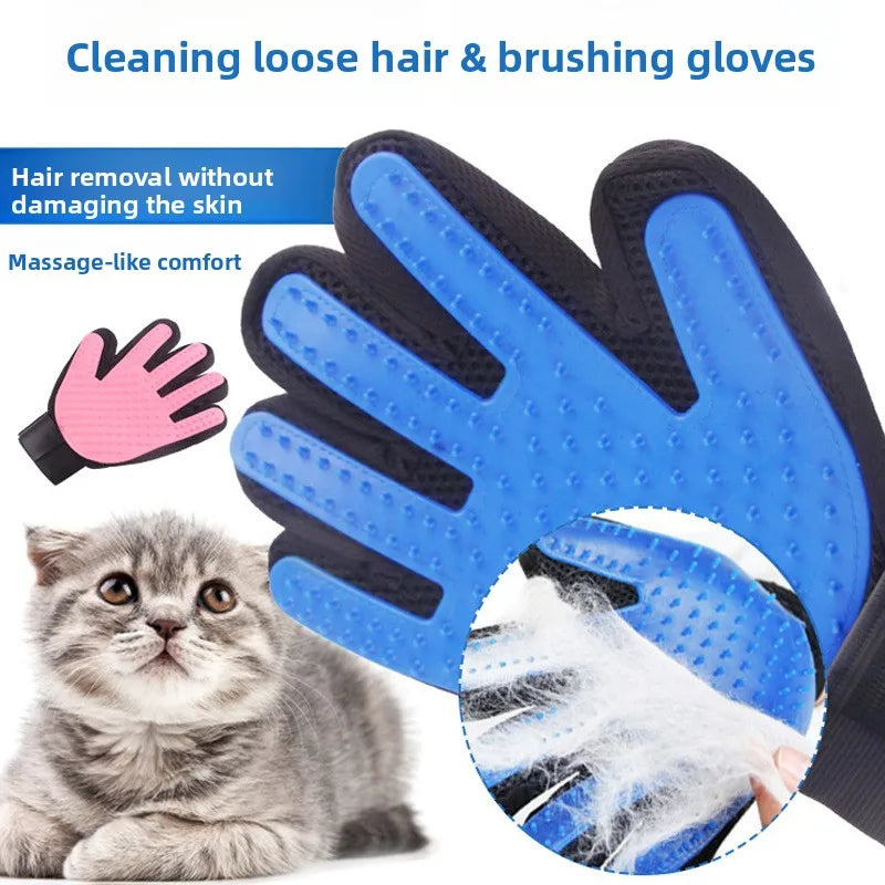 Pet Hair Glove Comb Pet Dog Cat Grooming Cleaning Glove Deshedding Hair Remover Massage Brush Animal Supplies Cat Accessoies