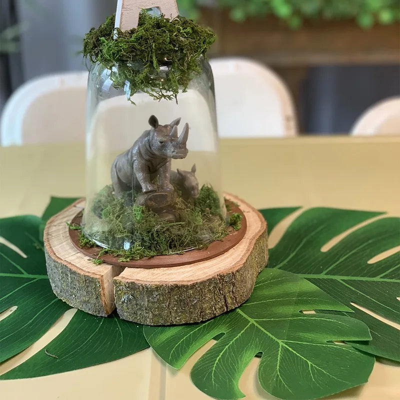 24PCS Artificial Tropical Palm Leaves Hawaiian Safari Jungle Party Decor Hawaii Summer Birthday Wedding Table Decor Fake Plant