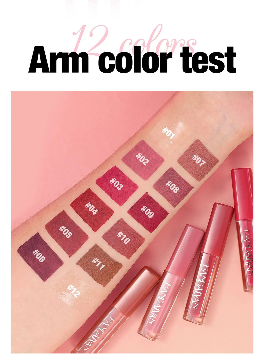 4 Pcs Lip Gloss Set, Waterproof Non Transfer Shimmer Lipstick, Long Lasting & Easy to Apply Liquid Lip Gloss for Daily Makeup