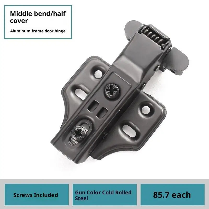 Universal Heavy-Duty Aluminum Frame Glass Door Hinge for Bathroom Kitchen Display & Storage Cabinets - Hidden Installation