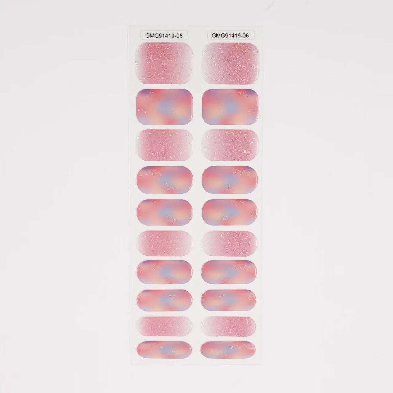 Semi-Cured Gel Nail Stickers Art Nail Decor Long-Lasting Solid Color Nail Strips UV Lamp Cured Manicure Gel Decal