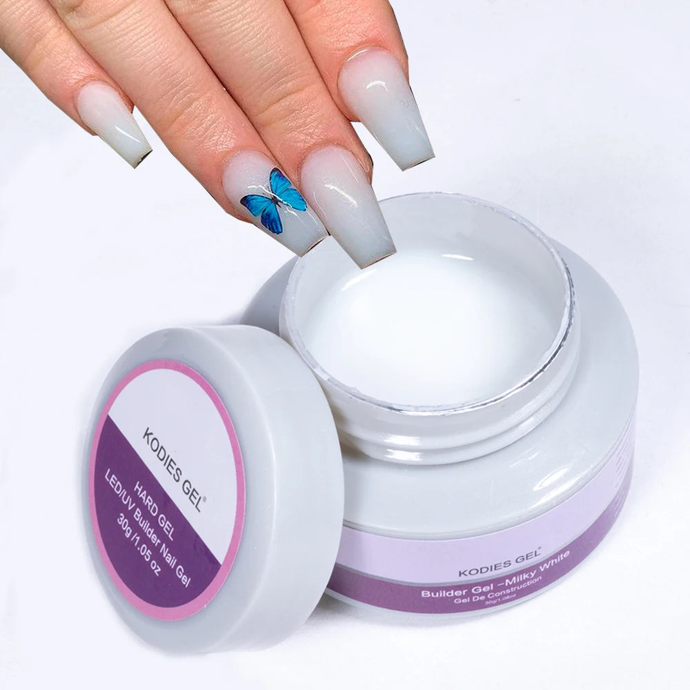 KODIES GEL 30g Builder Extension Nail Gel for Clear White Pink Construction UV Hard Gellak Camouflage Acrylic Manicure Sculptin