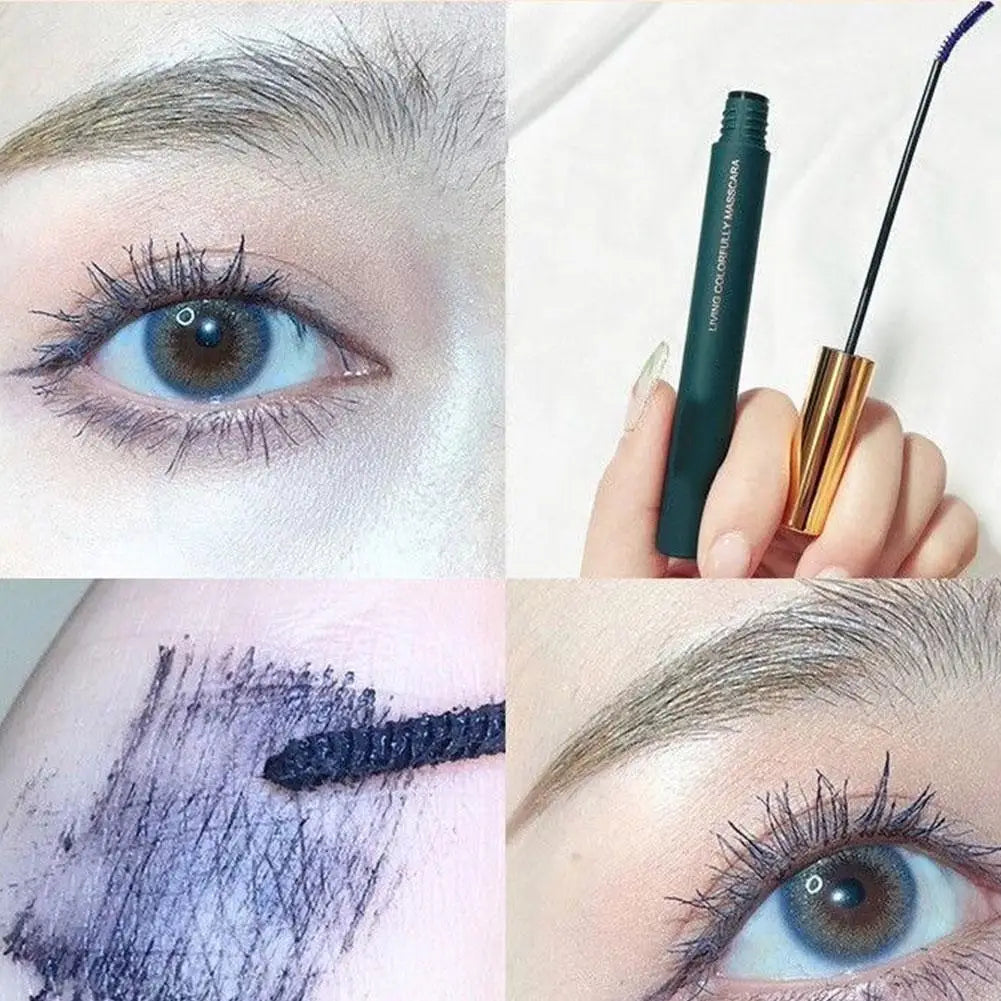 Black Waterproof Mascara - Lengthening Curling Sweatproof Smudge-Proof Eye Makeup Cosmetics Long-Lasting Volumizing for Women