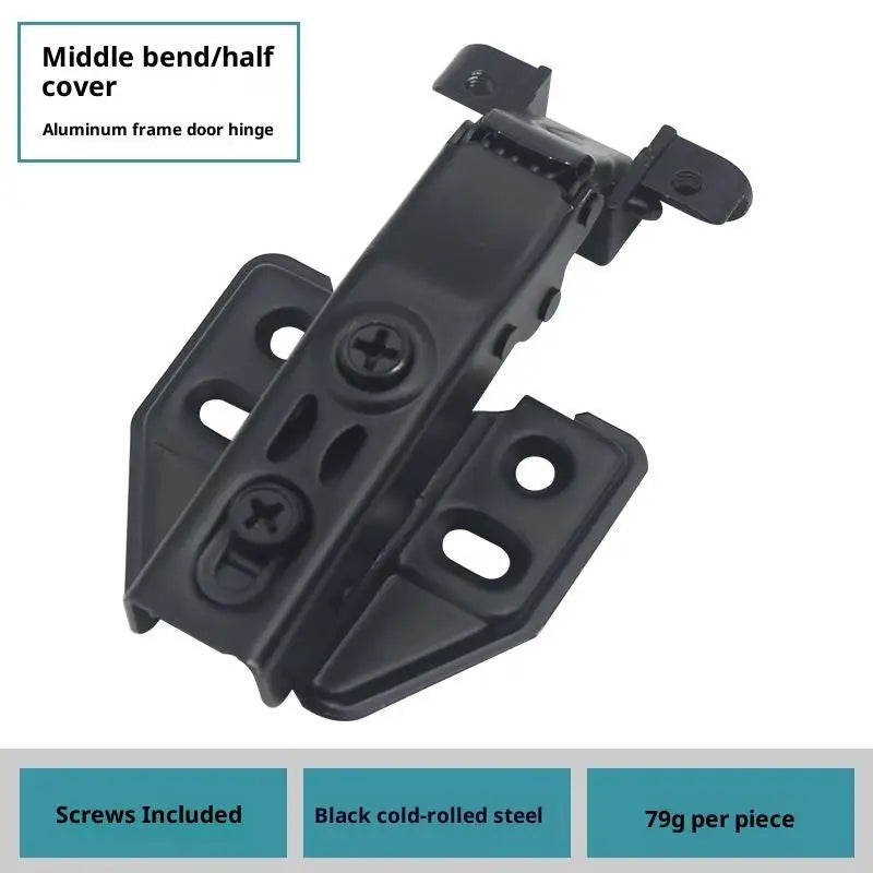 Universal Heavy-Duty Aluminum Frame Glass Door Hinge for Bathroom Kitchen Display & Storage Cabinets - Hidden Installation