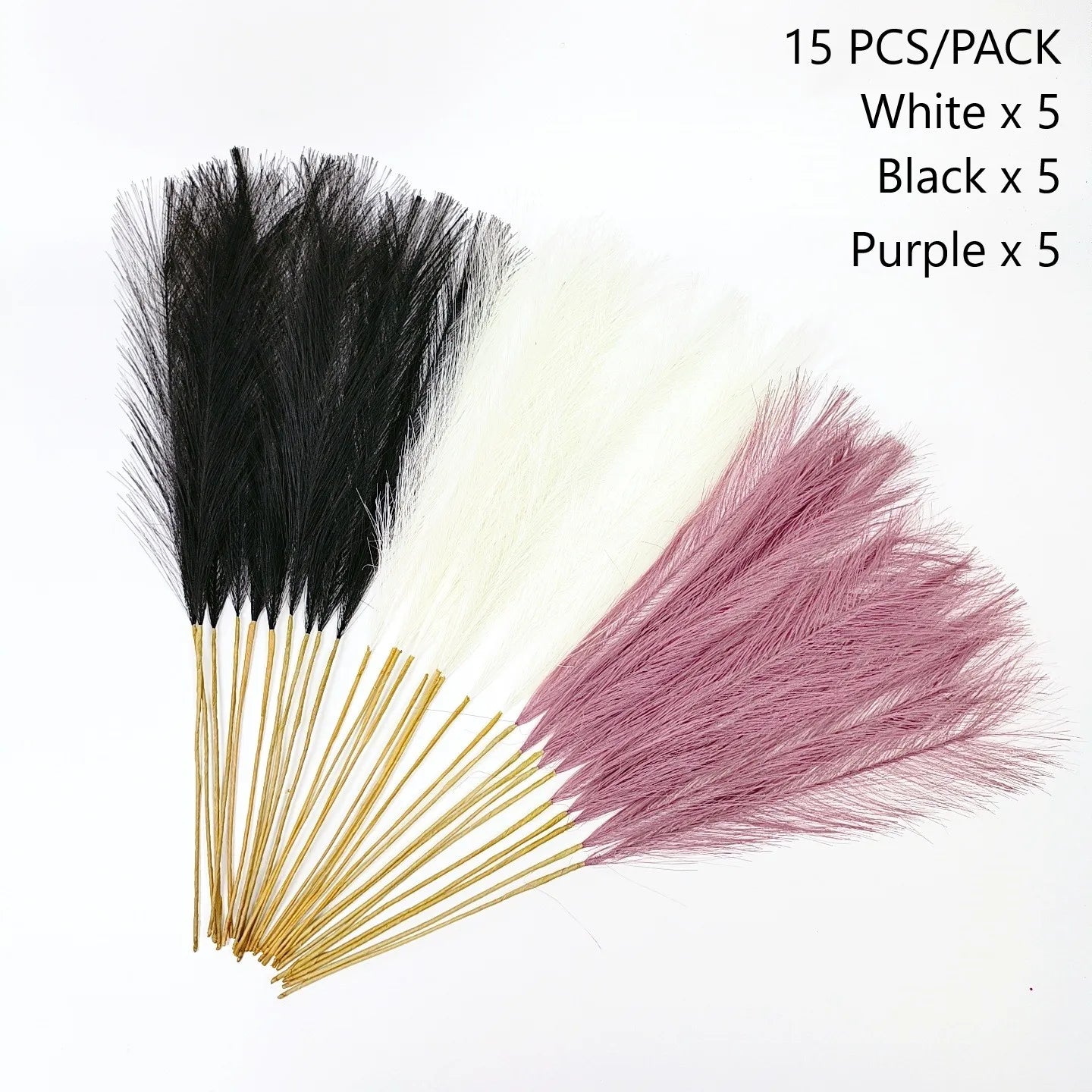 15Pc 55CM Artificial Pampas Grass Decor Bohemian Reed for DIY Floral Table Arrange Flower Wedding Home Christmas Decoration