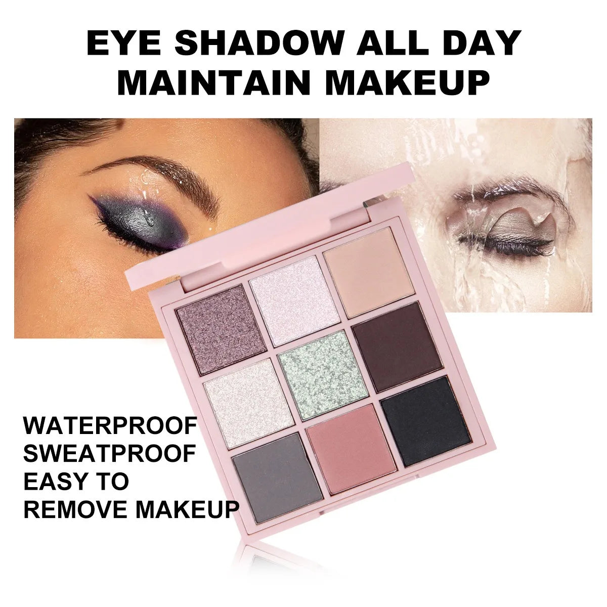 MUGE LEEN Nine-Color Eyeshadow Palette Matte Pearlescent Rose Smoke Peach Earth Tone Milk Tea Powder for Eye Makeup