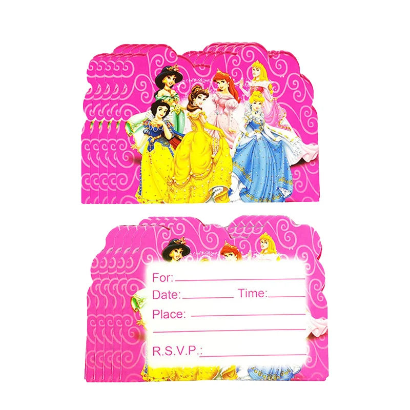 Disney Princess Birthday Party Decorations Girls Child Deco Disney Princess Birthday Plate Napkins Cups Tableware Supplies Setup