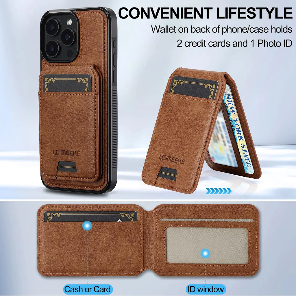 Detachable Magnetic 2 In 1 Leather Case For iPhone 16E 17 1615 14 13 12 11 Pro XS Max Air XR 8 7 Plus SE Card Pocket Phone Cover