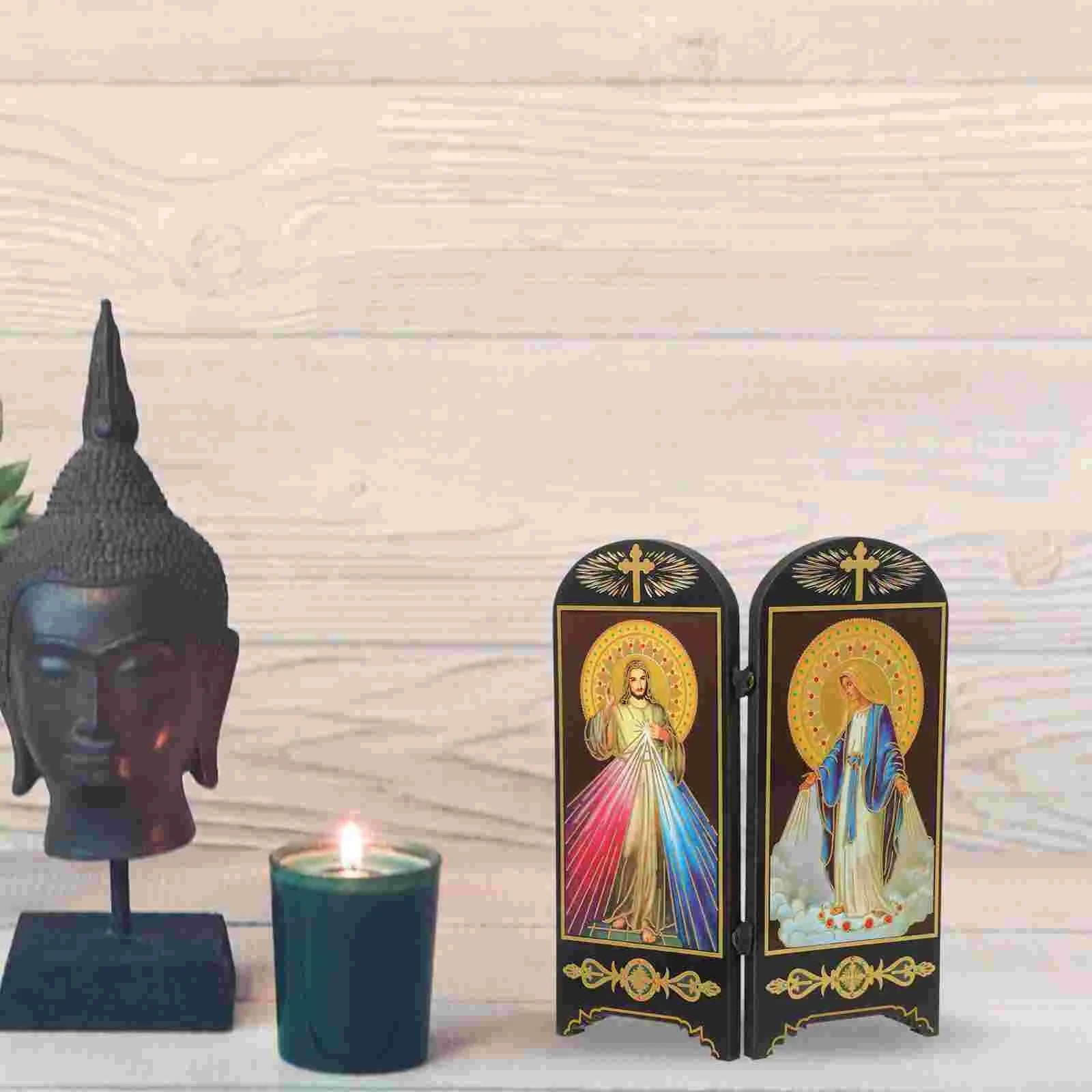 Bible Blessed Virgin Mary Statue Our Figurine Catholic Table Christmas Christmas Home Decor Jesus