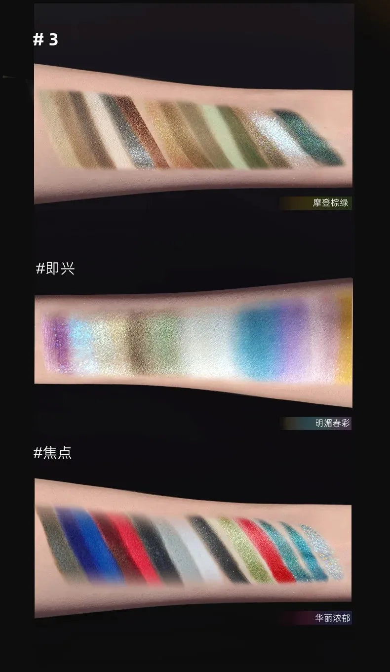 16-Color Pearlescent Eyeshadow Natural Color Impromptu Stage Makeup Long-lasting Shimmer Eye Shadow Palette Quick Makeup CO:09