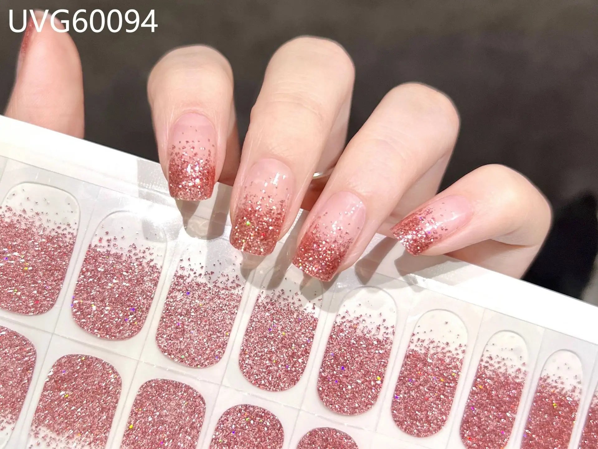 20/22tipsChristmas Semi Cured Nail Sticker UV Led Lamp Semi Cured Gel Design Nail Decals Waterproof Nail Stickers Nail Manicure