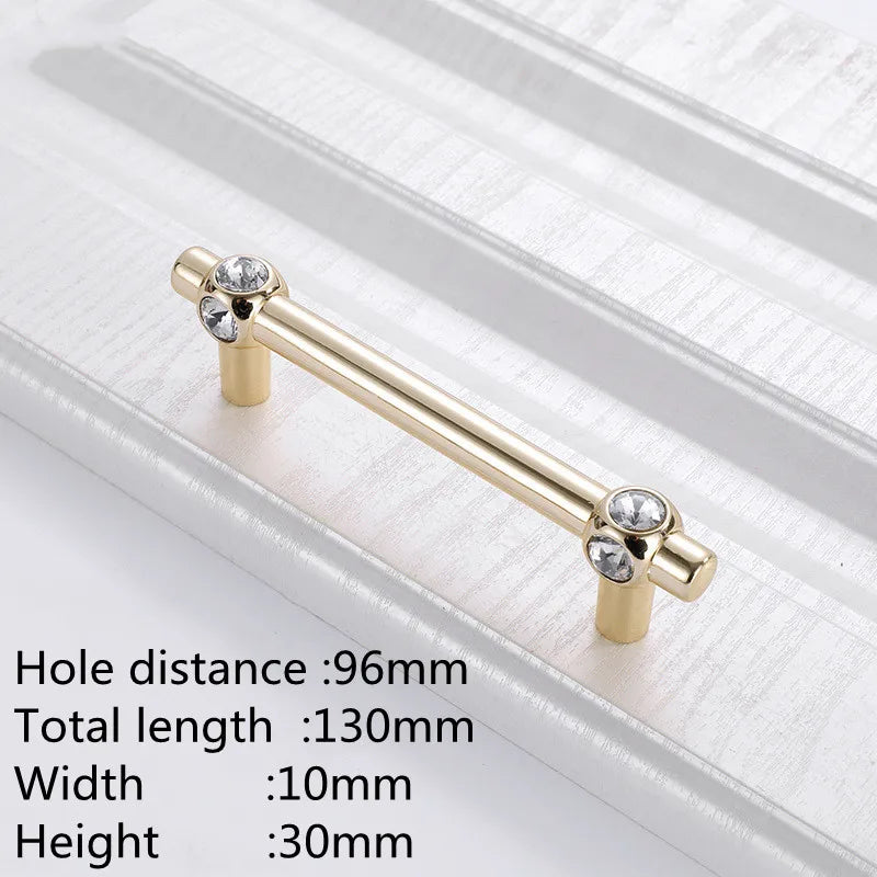 KK&FING Luxury Crystal Handles Drawer Knobs Zinc Alloy Kitchen Cabinet Handles Wardrobe Door Pulls Furniture Handle Hardware