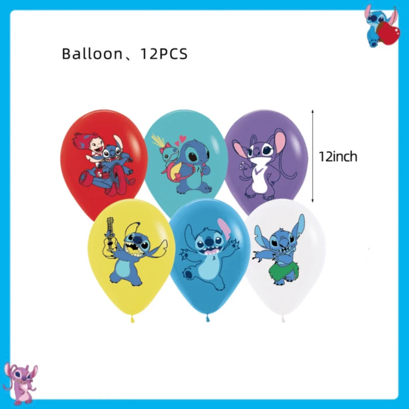 Disney Stitch Birthday Party Decoration Tableware Balloon Cup Plate Banner Backdrop Lilo And Stitch Theme Party Supplies Favors