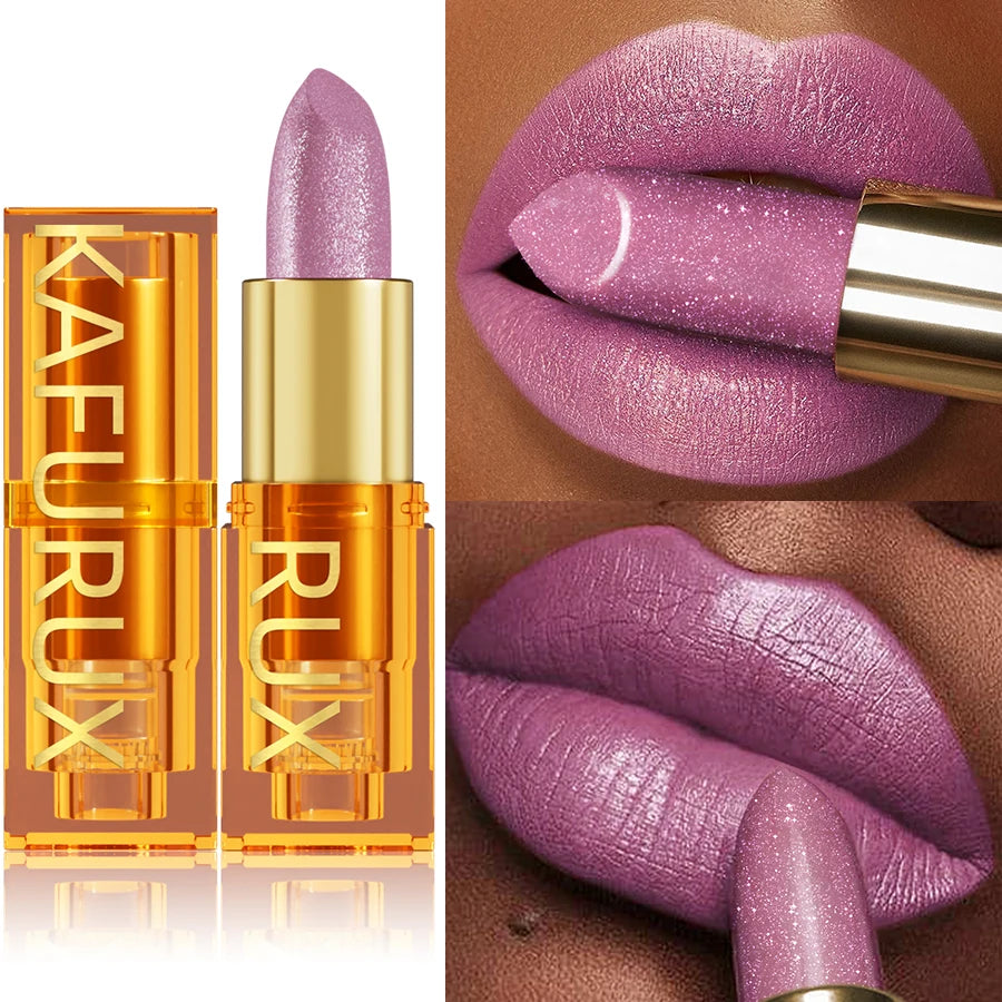 16 Colors 1PC Metallic Glitter Shiny Lipstick Lip Tint,Waterproof Lip Senior Matte Lip Makeup Gifts for Women Cosmetic Lip Glaze