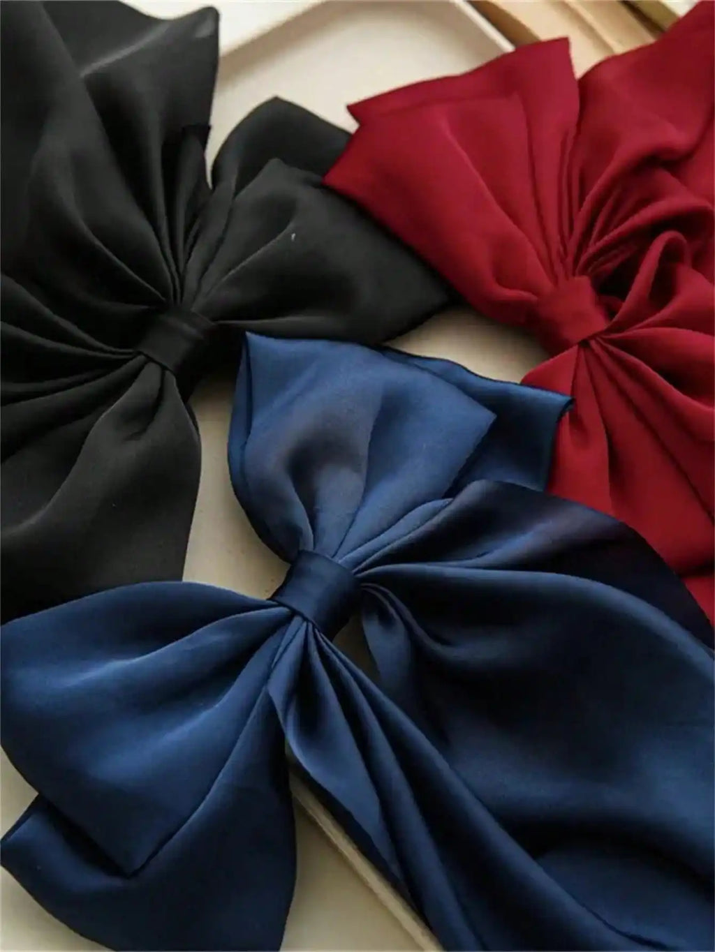 6 spring clip streamers bow hair clips for women