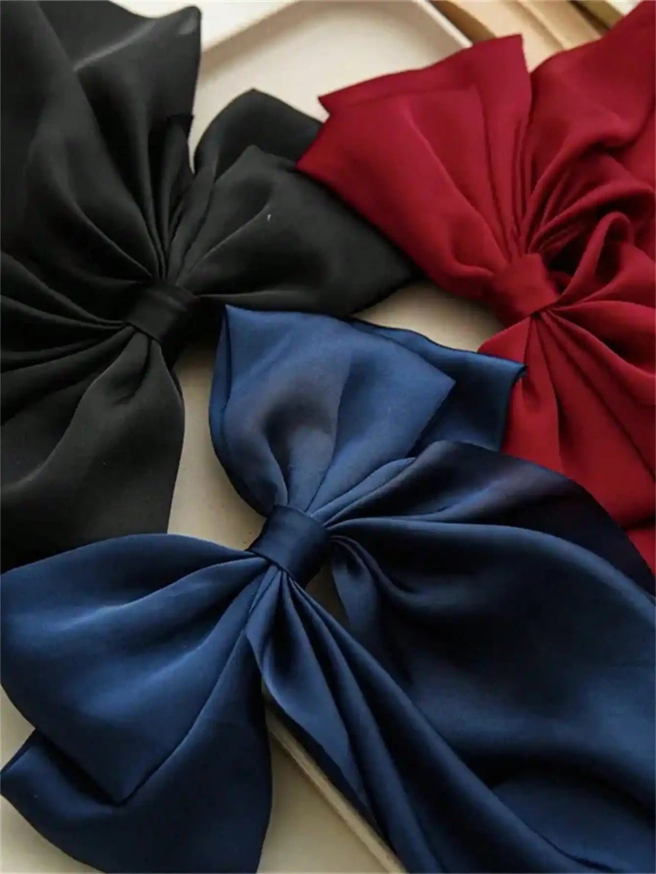 6 spring clip streamers bow hair clips for women