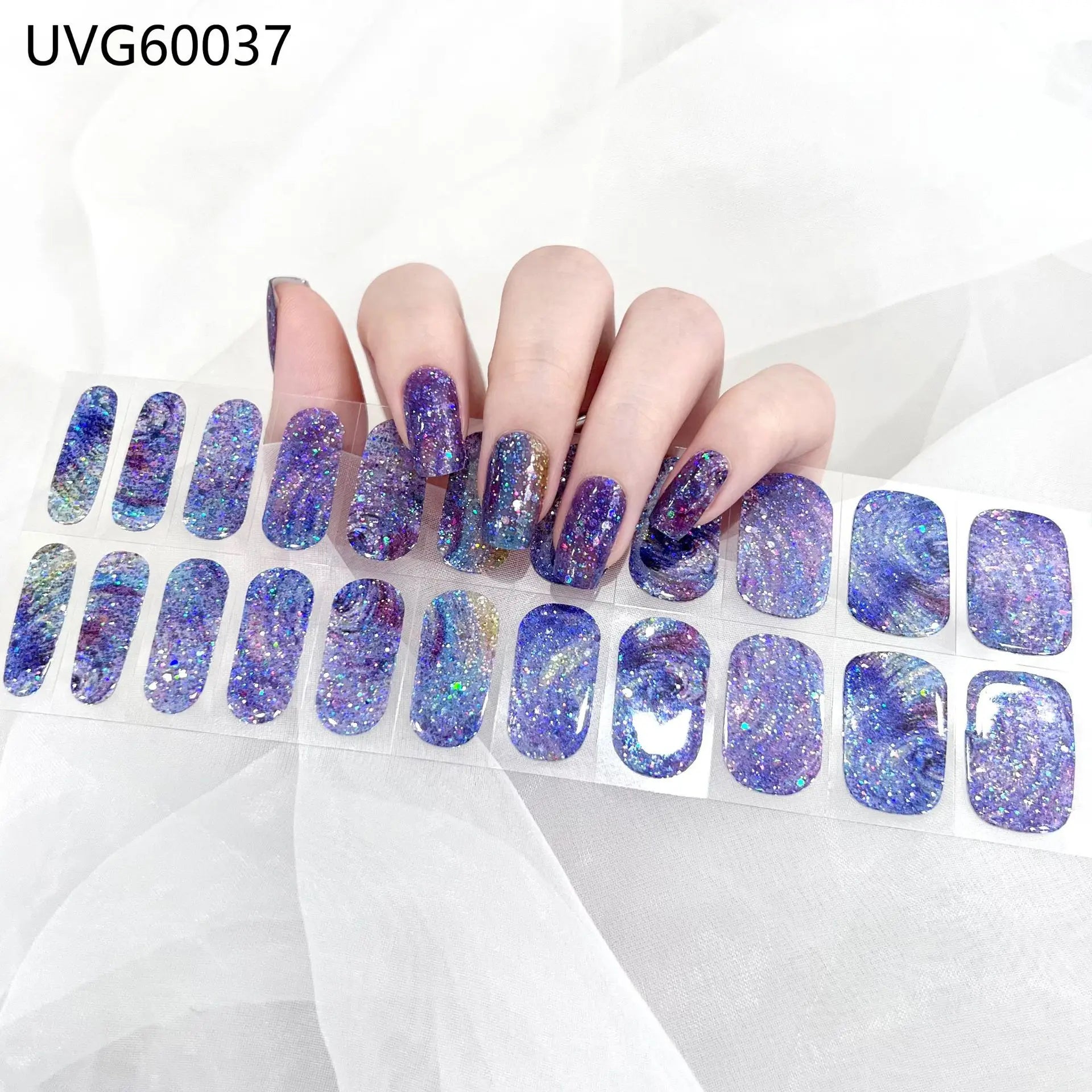 20/22tipsChristmas Semi Cured Nail Sticker UV Led Lamp Semi Cured Gel Design Nail Decals Waterproof Nail Stickers Nail Manicure