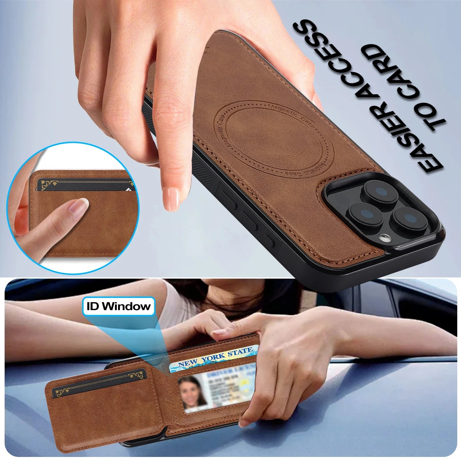 Detachable Magnetic 2 In 1 Leather Case For iPhone 16E 17 1615 14 13 12 11 Pro XS Max Air XR 8 7 Plus SE Card Pocket Phone Cover