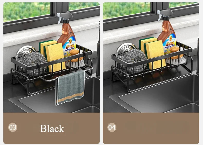 Carbon steel Kitchen Shelf Rag Storage Drainage Shelf Storage Rack Home Spice Sink Drainage dish drying rack Kitchen Accessories