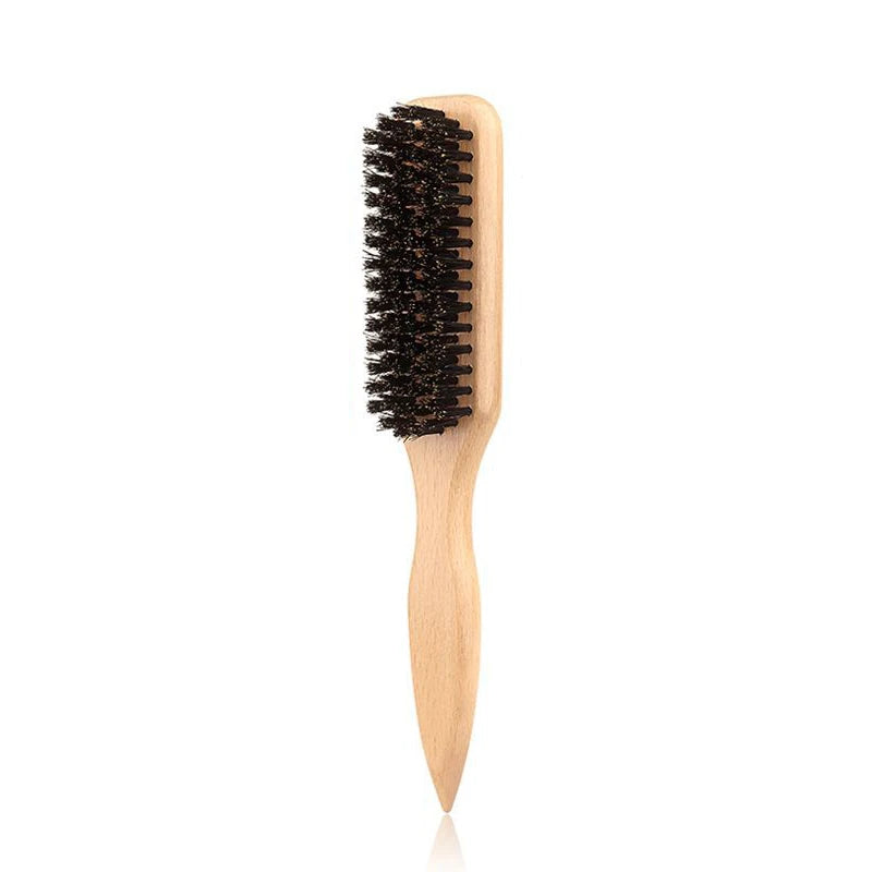 Boar Bristle Slick Back Hair Brush for Sleek Ponytail Bun & Smoothing Baby Hairs, Flyaways, Edge Control - Backcombing & Teasing