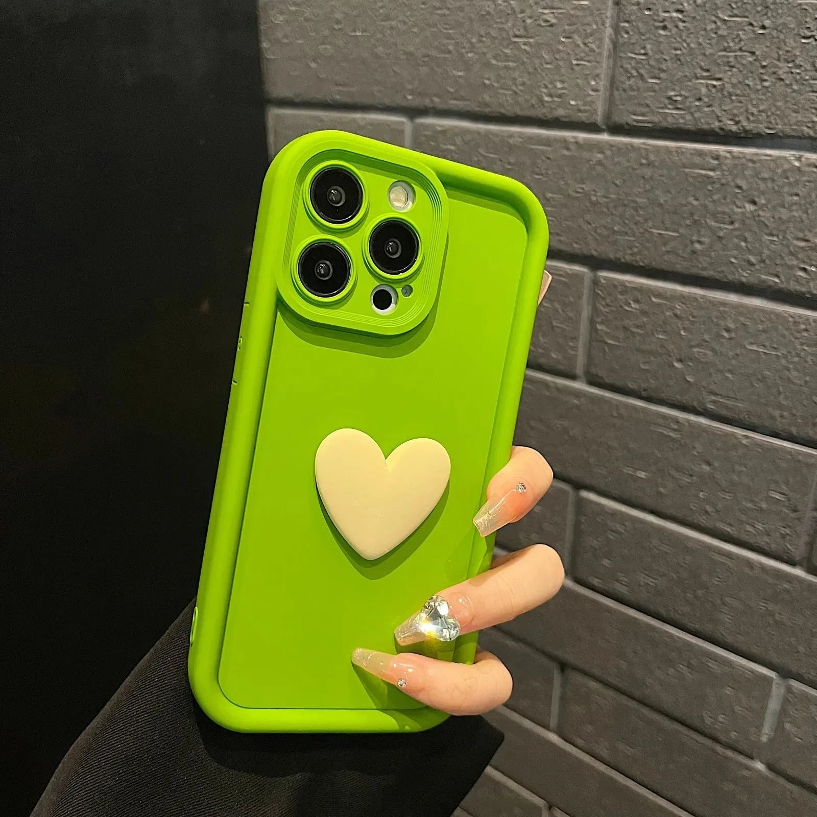Luxury Cute 3D Love Heart Silicone Phone Case For iPhone 17Air 17 16 15 13 12 11 14 Pro Max X XR XS Shockproof Candy Back Cover