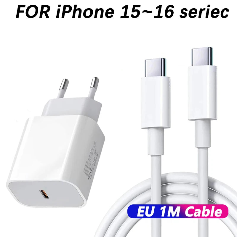 For Apple Original 30W Type C Fast Charger For iPhone 16 15 14 13 12 11 Pro Max Plus PD Charging Cable Charger Phone Accessories
