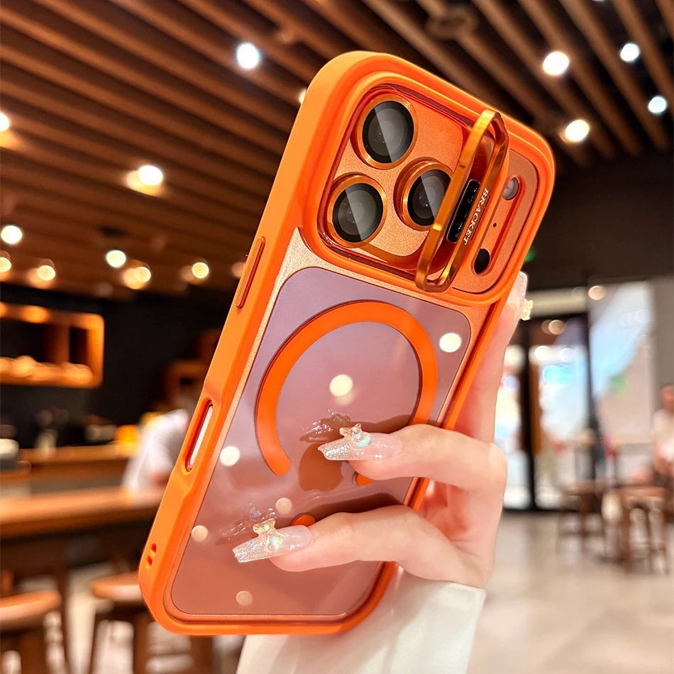 For iPhone Air 17 ProMax Wrist Strap Lanyard Camera Bracket Magsafe Case for iPhone 17 15 16 12 11 13 14 Pro Max Plus Cover