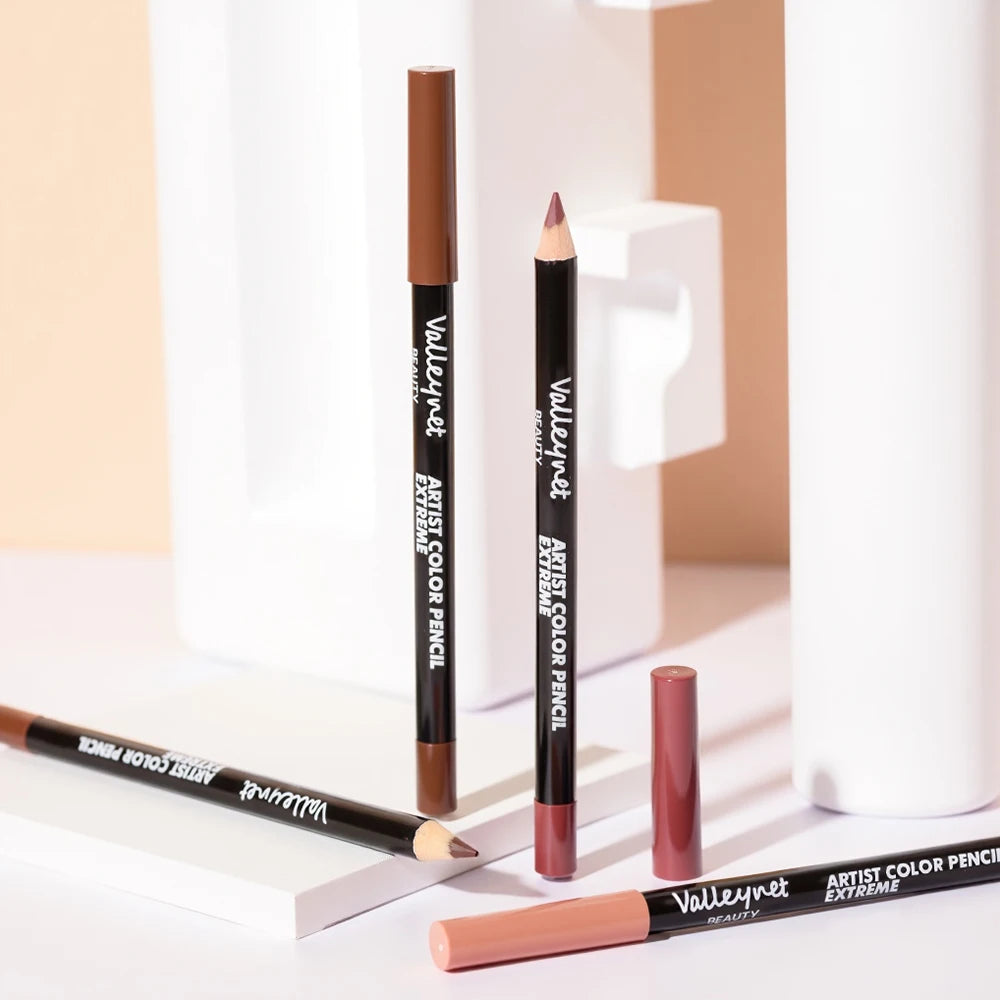 2 Pcs/Set Lip Combo Set Lipstick + Lip Liner Long Lasting Waterproof Easy To Apply Lipstick Set Glossy Lipstick Lip Makeup