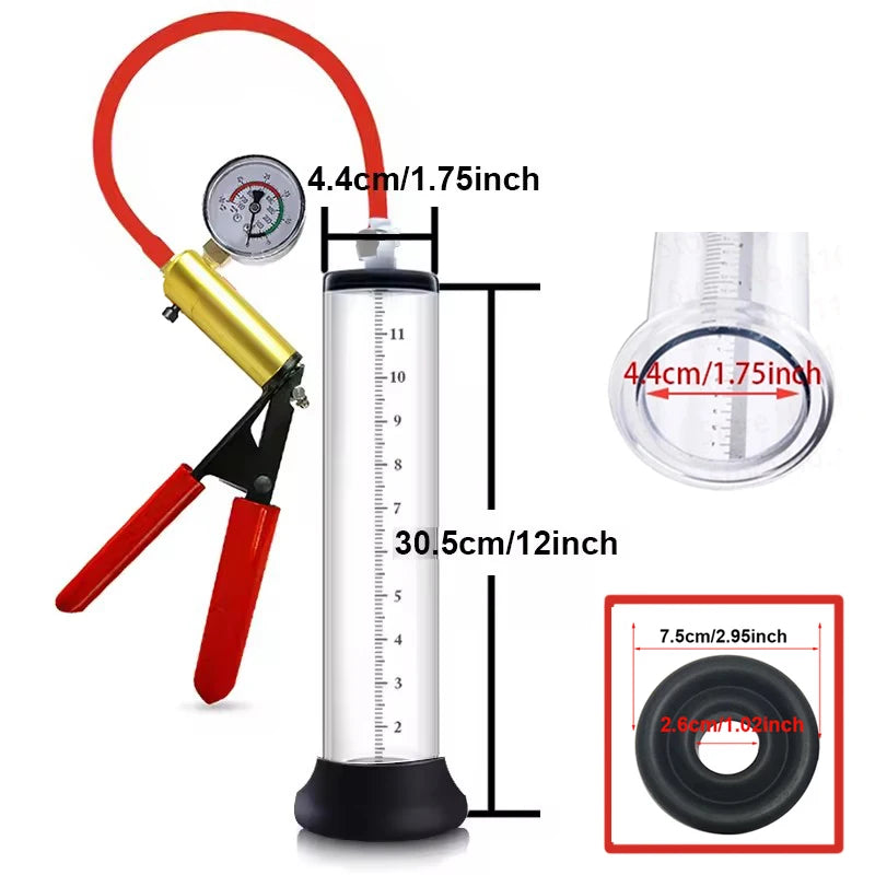 Acrylic Penis Pump Manual Penis Enlarger Sex Toy For Men Vacuum Pump Male Masturbation Penis Extender Trainer Adults Sex Product