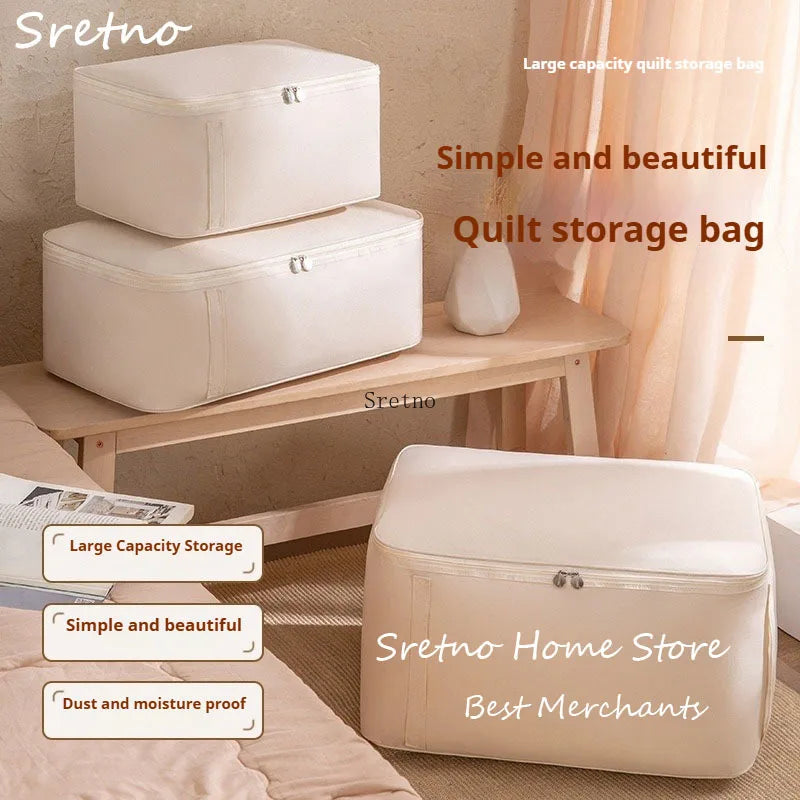 SRETNO Oxford Fabric Storage Bag Cotton Quilt Storage Bags, Clothes Storage Organizer Moving and Packing Luggage Bag Travel Bags