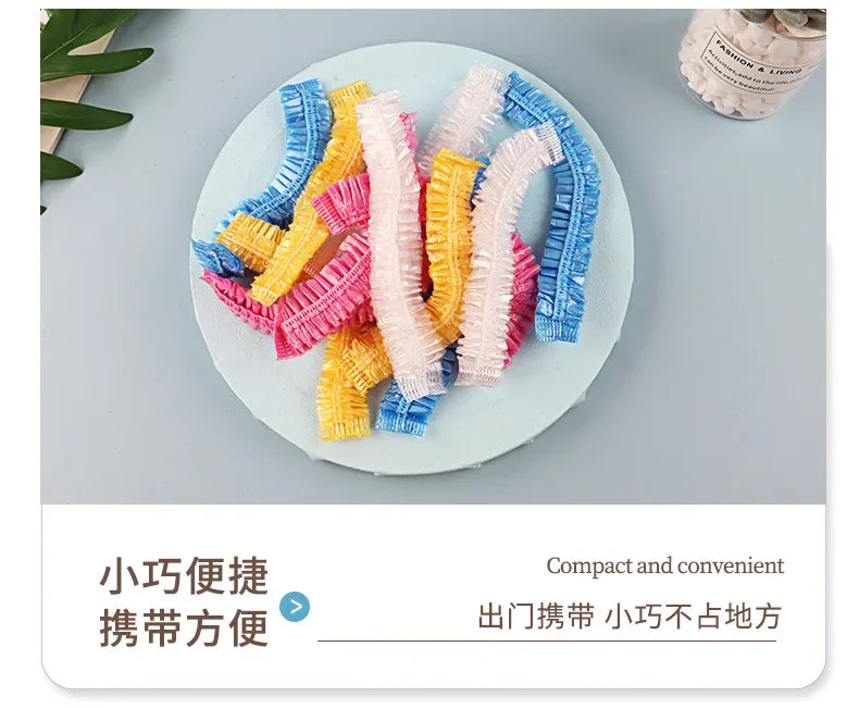 Disposable Shower Cap Covers Sauna Accessories Transparent and Waterproof Disposable Hair Caps Bathroom Products Home