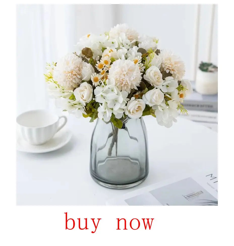 Silk rose Artificial Flowers Wedding Home Garden Decoration bride Bouquet Diy gift Scrapbooking Wreaths wall Photography prop