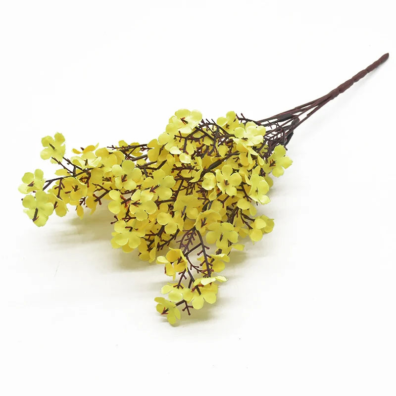 Artificial Flower Silk Gypsophila Peach Home Room Table Outdoor Garden Wedding Bridal Bouquet Festival Party DIY Gift Decoration