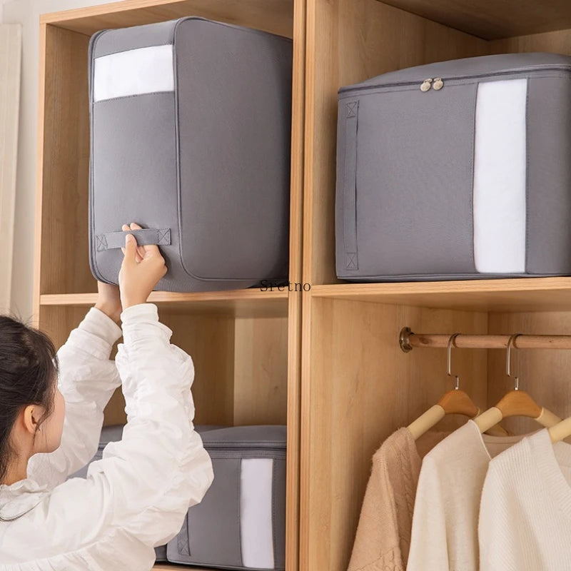 SRETNO Oxford Fabric Storage Bag Cotton Quilt Storage Bags, Clothes Storage Organizer Moving and Packing Luggage Bag Travel Bags