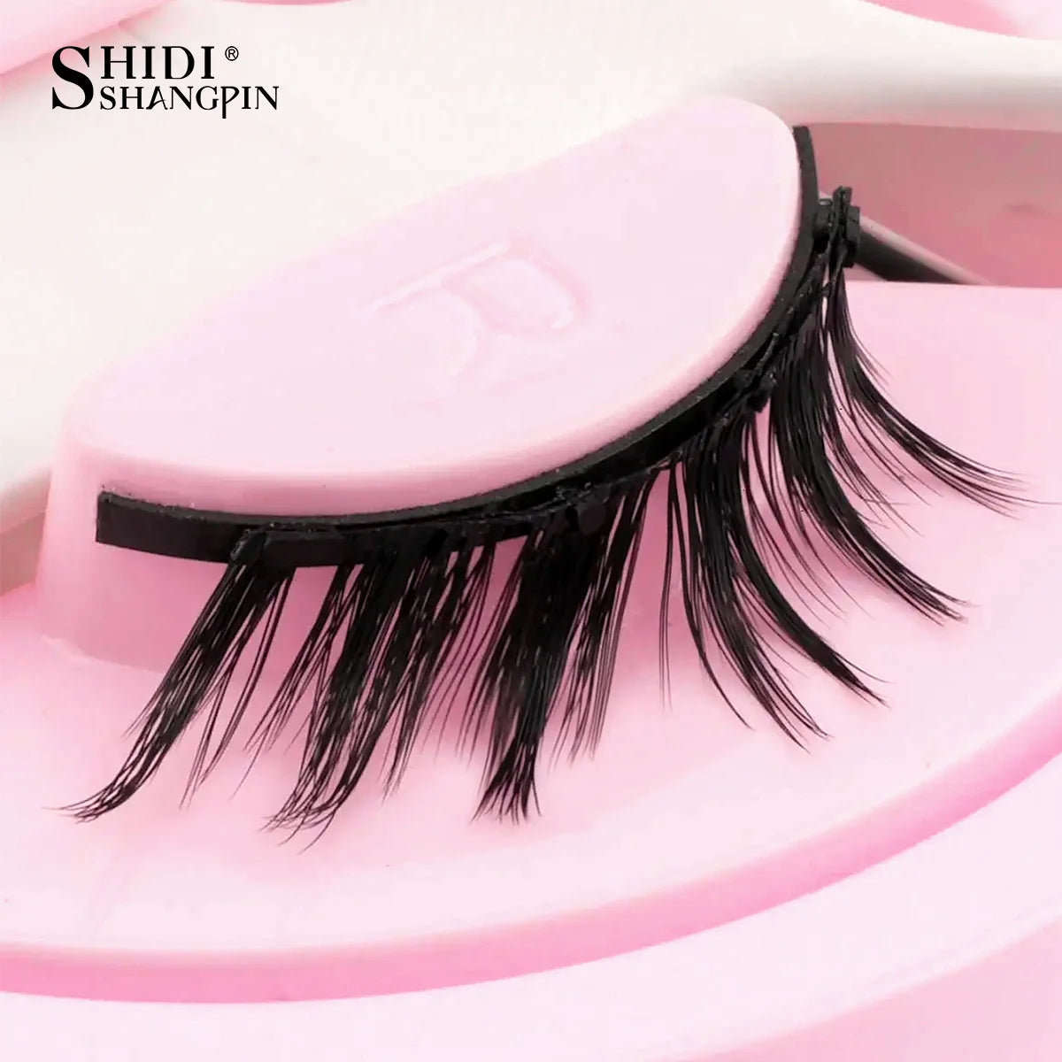 Reusable Magnetic Eyelashes 1 Pair Natural Curly Fluffy Magnetic False Eyelashes No Glue Needed Lashes Makeup with Tweezer Set