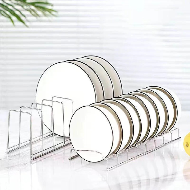 Stainless Steel Dish Storage Rack Lid Holder for Kitchen Cabinet Dining Room Restaurant Utensils Drainer Rack Multipurpose Plate