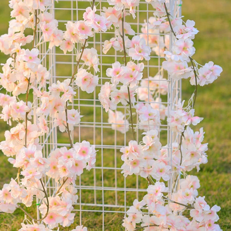 180CM Artificial Sakura Flowers Vine Wedding Garden Rose Arch Home Party Decoration Festival Bridal Fake Silk Scrapbook Plants