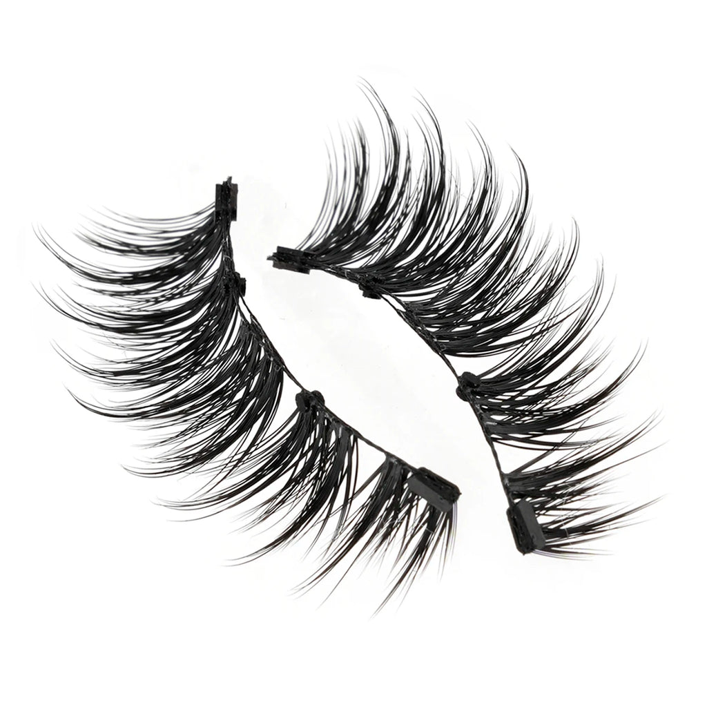 1 Pair Reusable Magnetic Eyelashes Tweezers Set Faux Mink Lashes Handmade 3D Natural False Eyelashes and Magnetic Tweezers Set