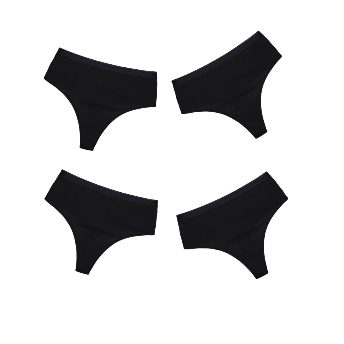 4Pcs/Set Women Cotton Panties Sexy High-Waist Sport Thongs 6 Soild Colours Breathable G-strings Summer Sexy Lingerie