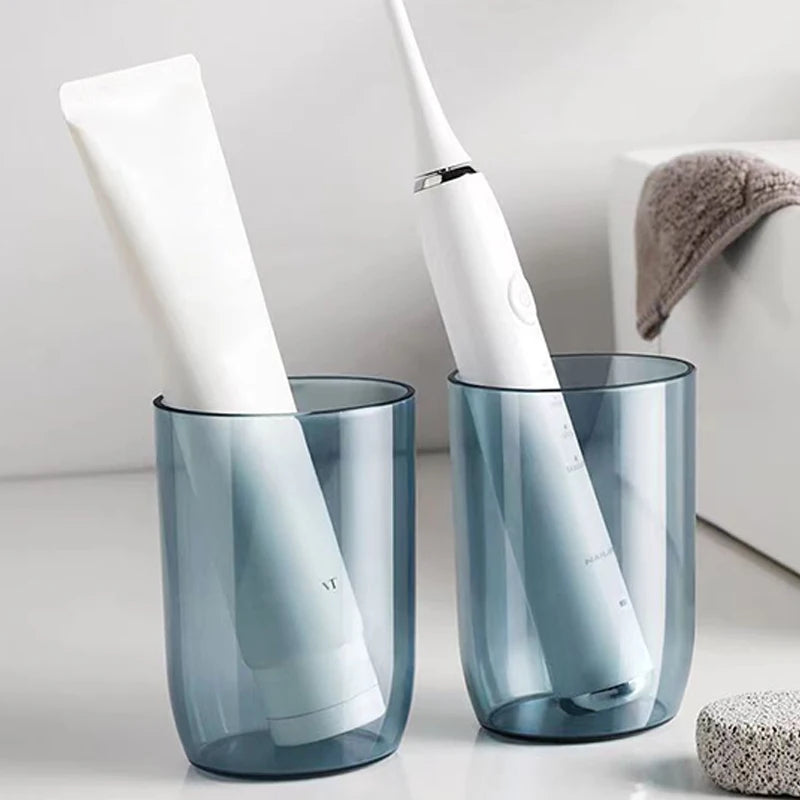 2/4 Cup Toothbrush Storage Box Portable Mouthwash Cup Toothpaste Storage Box Toiletry Travel Supplies Portable Toothbrush Cup