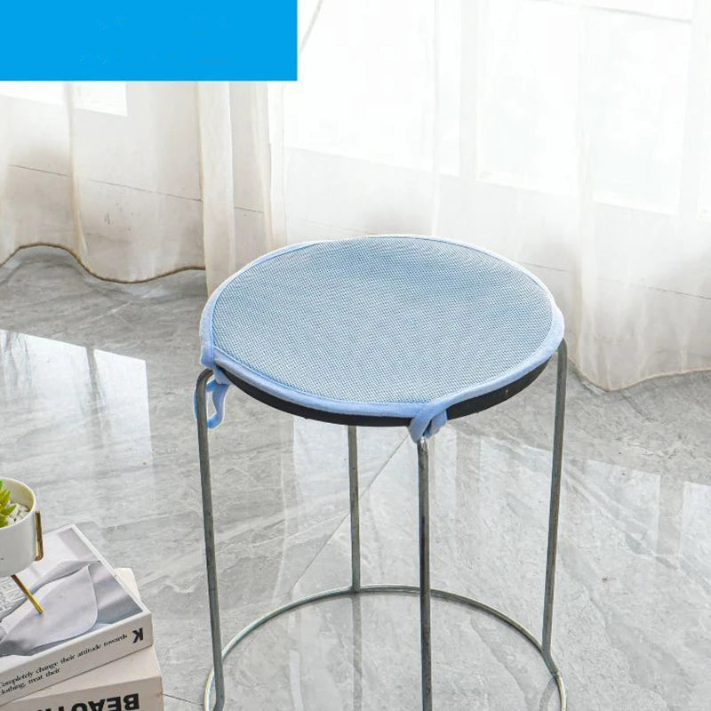 Modern Style Solid Color Summer Ice Silk Cool Seat Cushion Household Round Stool Cushion Restaurant Anti-slip Cool Stool Mat