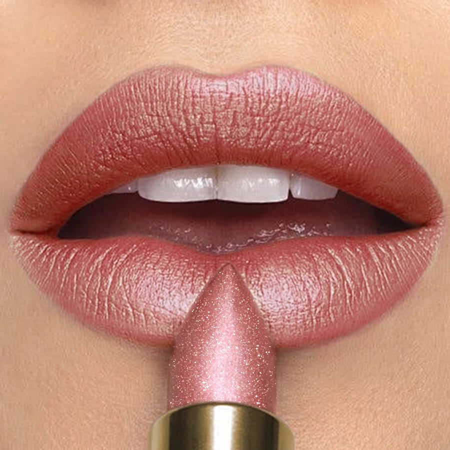 16 Colors 1PC Metallic Glitter Shiny Lipstick Lip Tint,Waterproof Lip Senior Matte Lip Makeup Gifts for Women Cosmetic Lip Glaze