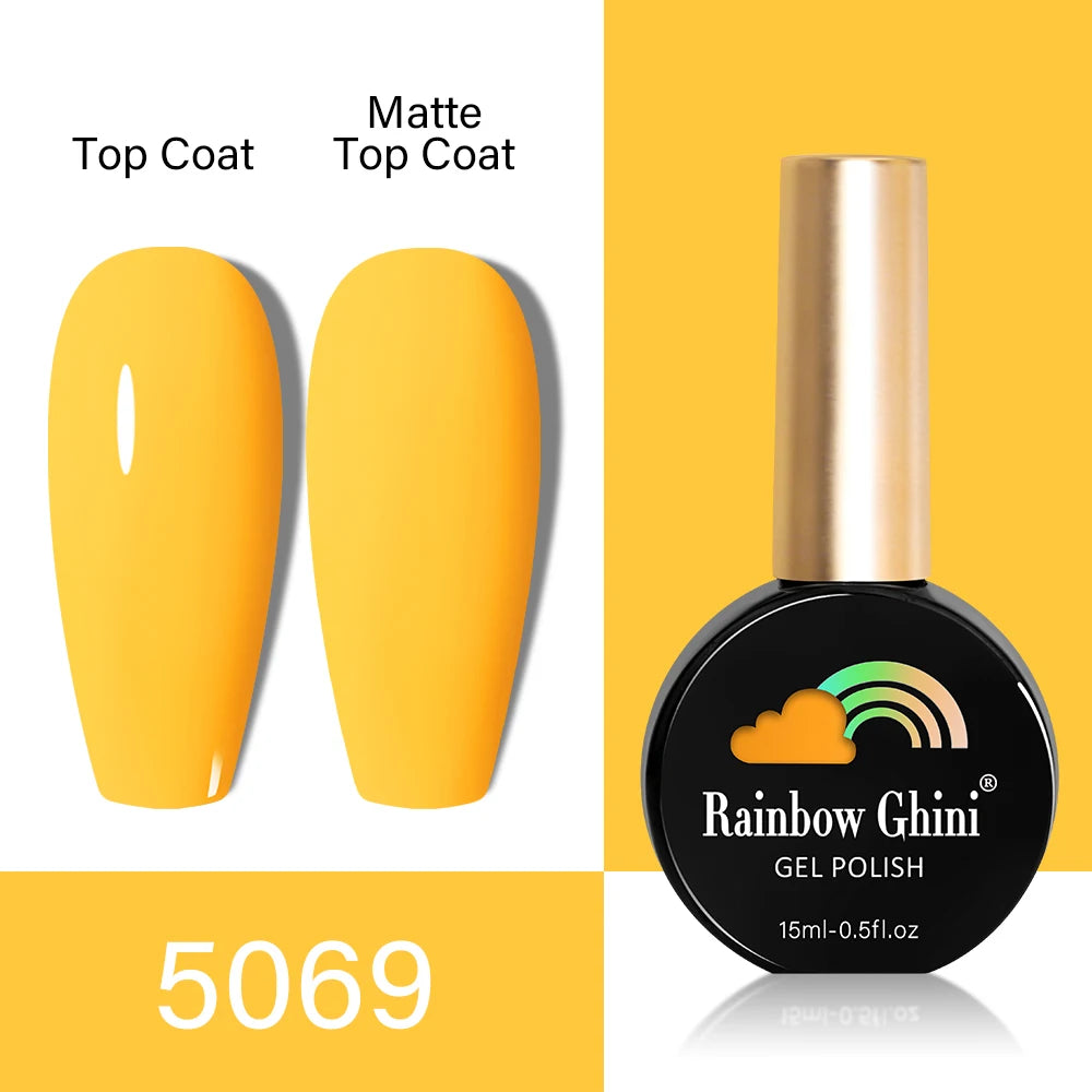 RG HEMA TPO FREE Neon Glitter Gel Nail Polish 15ml Nail Art Manicure Semi Permanent Gel Hybrid Varnishes Top Base Coat UV Nail