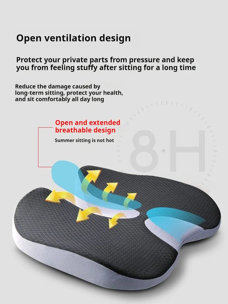 Memory Foam Seat Cushion Waist Back Support Pillow Set Orthopedic Ergonomic Coccyx Relief Hip Lumbar Pad for Office Chair Car