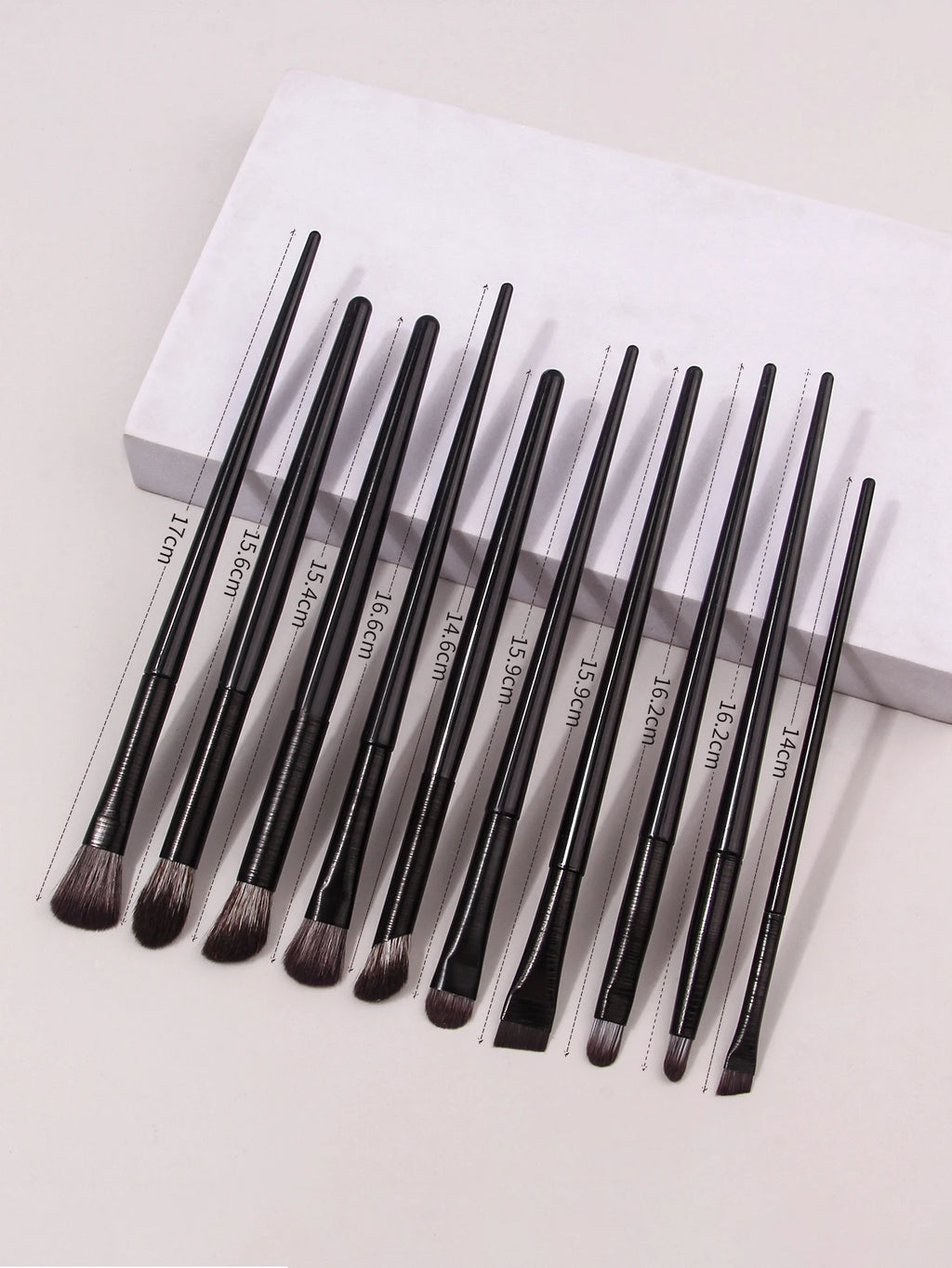 10PCS Professional Eye Makeup Brush Set - Angled Eyebrow Brush, Eyeshadow Brush, Eyeliner Brush for precise eye appearance