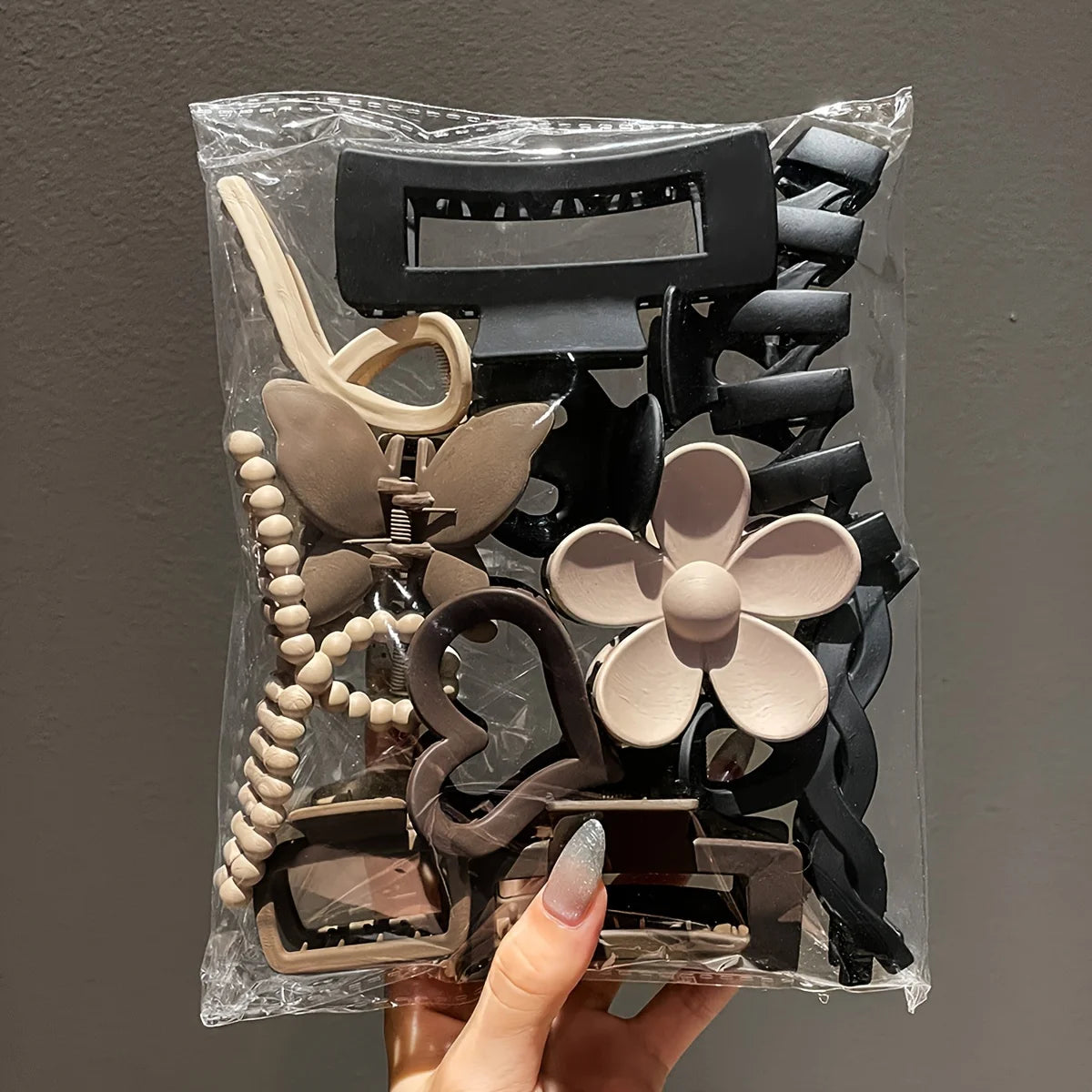 11pcs Women's High-end Frosted Clip Set Women's Back Head Hair Shark Clip Headwear Valentine's Day Hair Accessories 2025