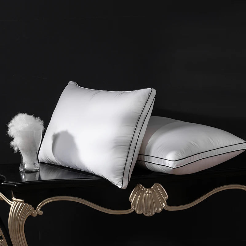 Down Pillow with 100% Goose Down 95% Fill 1200TC Cover - Queen King Standard Size Feather Down Pillow