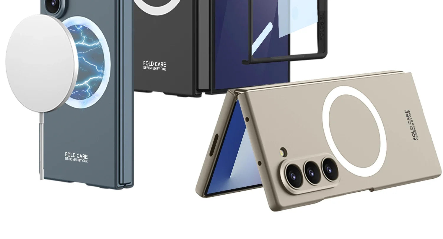 Magnetic Wireless Charging Phone Case For Samsung Galaxy Z Fold 7 6 5 Ultra-thin With Glass Film Z Fold7 Fold6 Protective Cover