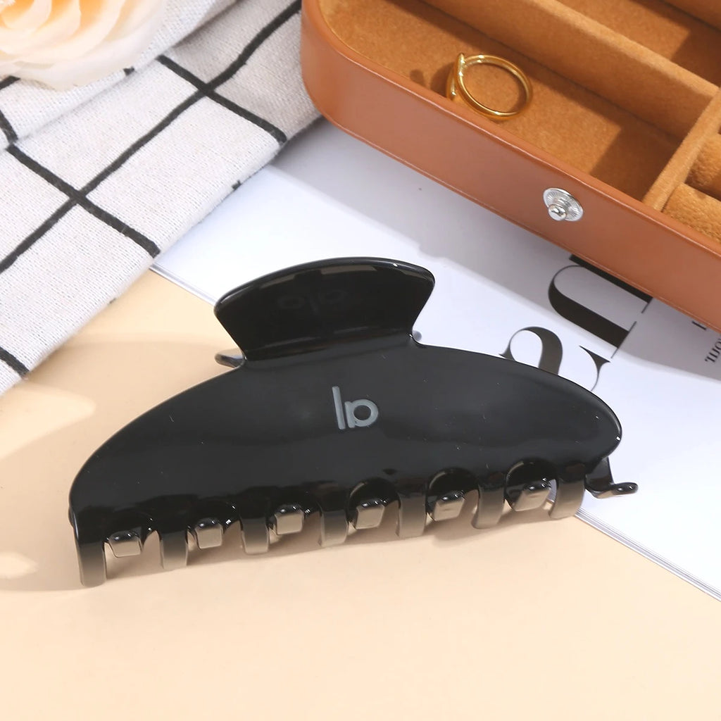 AL Double Ear Hollow-out Design with Vinegar Acid Grab Clip Women's Hair Clip for Top Hair Buns and Ponytails