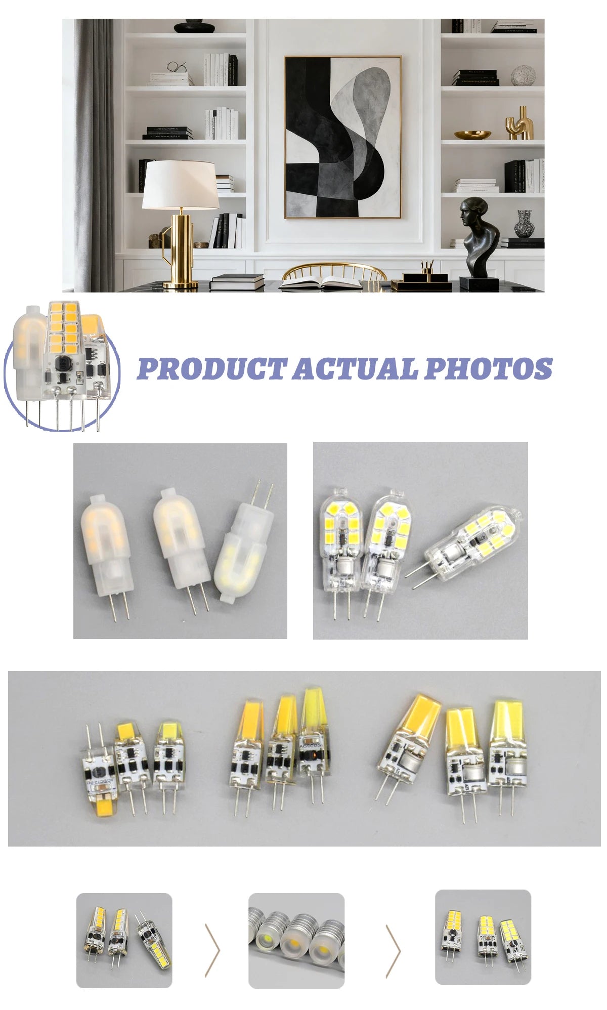 10PCS G4 12V COB LED 3W Bead Replacement Halogen 20W Bulb 3000K 4000K 6000K Light Crystal Pendant Light Replacement Light Source